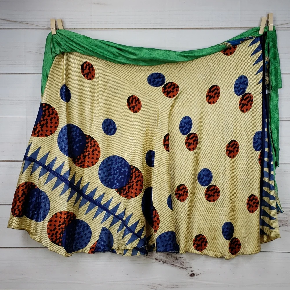 Darn Good Yarn Sari Silk Wrap Skirt Tea Goddess - Picture 4 of 16